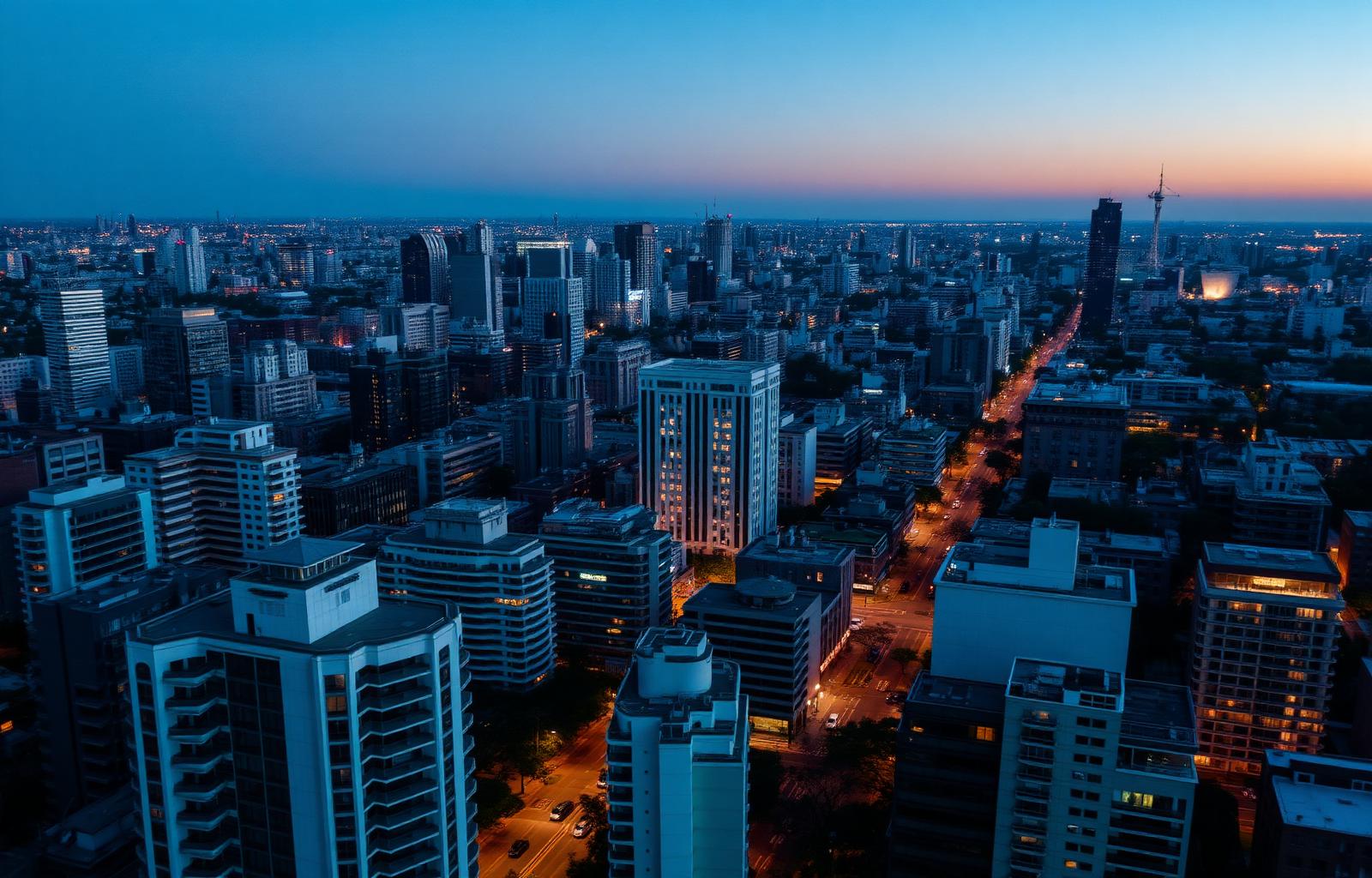 Vista aérea de Buenos Aires al atardecer